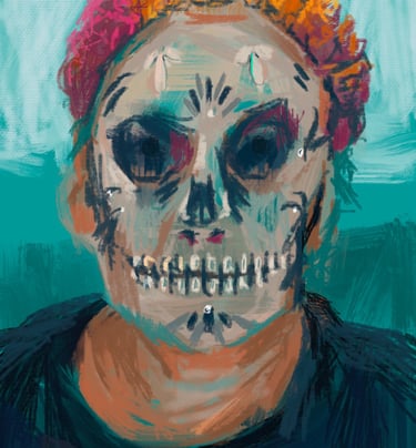 Digital postcard - Day of the dead selfie