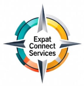 Expat Connect Services logo featuring a colorful compass design, representing relocation guides and 