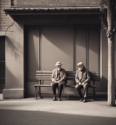 A candid family moment captured in a sunlit park.