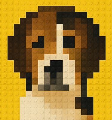 Création d'un chien LEGO grâce à l'offre personnalisation