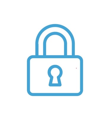 Blue padlock icon symbolizing licensed, bonded, and insured certified locksmith services 