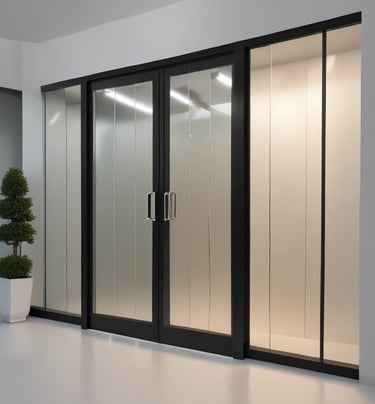 Frosted glass film for bathroom privacy and natural light filtering