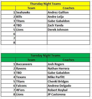 Summer League teams