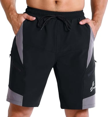 Sportneer Mens Mountain Bike Shorts 3D Padded MTB Bicycle Cycling Shorts Quick Dry Lightweight with