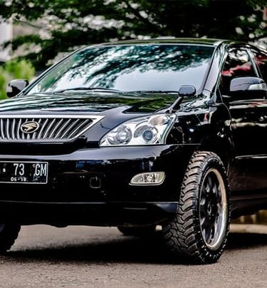 Lexus RX 330 parked at Tyrepublic’s Lagos tyre shop with Bridgestone tyres installed