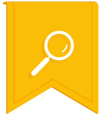 a yellow banner with a magnifying magnifying magnifying magni