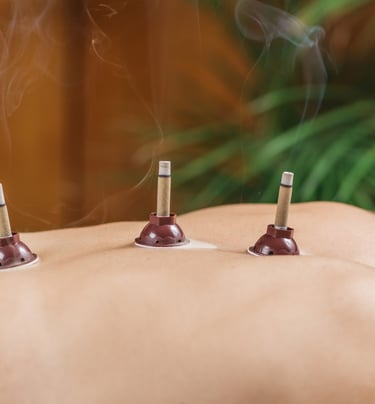 Moxibustión en puntos de acupuntura tradicional china