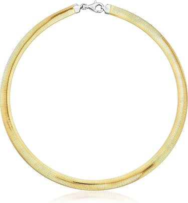 Snake Chain Necklace for Girlfriend Italian Sterling Silver and 18kt Gold Over Sterling Reversible Omega Coker Necklace