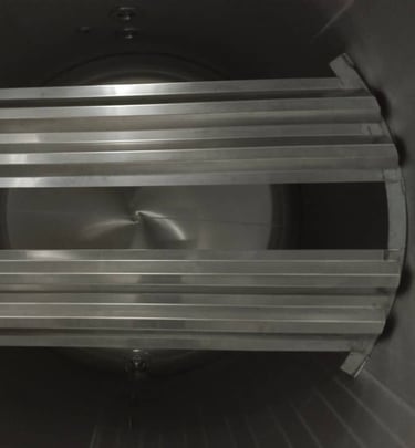 a metal divider, installed in a ISO tank to reduce inertia