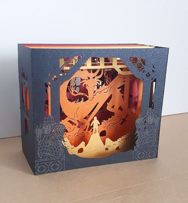 diorama repaire du dragon en 4 couleurs