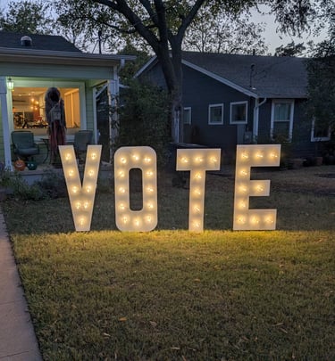 commissioned light up broadway style vote sign