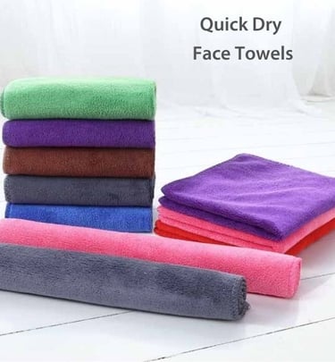 a stack of quick dry face towels
