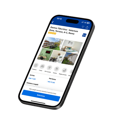 Mockup annunci Booking di appartamenti a Roma in gestione affitti brevi