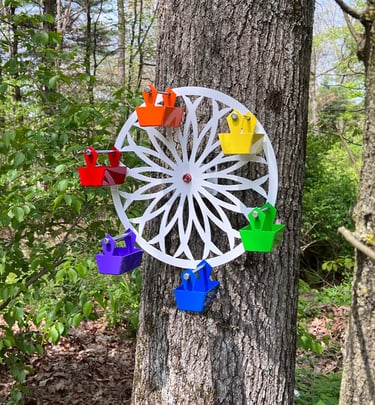 Whirly Wheel Bird Feeder Mounted on Tree