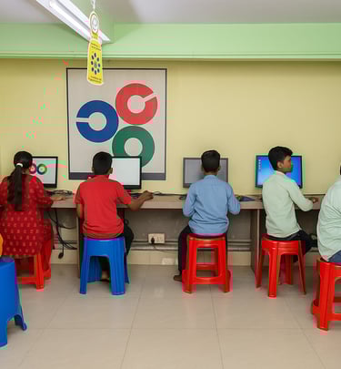Students in computer training class