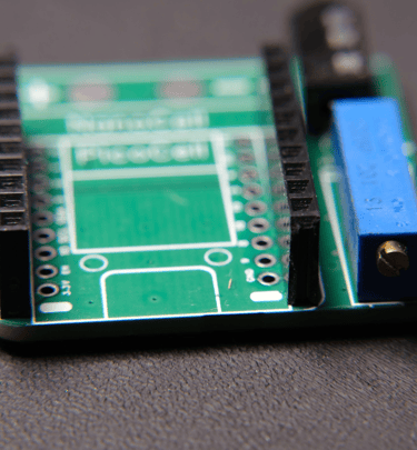 Our bare pcb for measuring AC current with a non invasive Current Clamp sensor