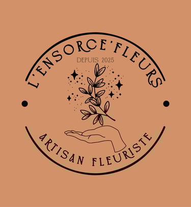 Logo de l'Ensorce'Fleurs, créations en fleurs séchées basée à Saint-Sardos, partenaire d'OpéPro