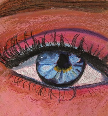 Pastel eye drawing. Learn to draw art course Milton Keynes