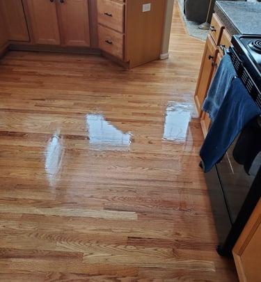 Wood floor just Cleaned and Resealed With King Organic Clean