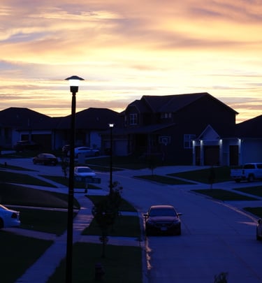 Sunrise over a Neighborhood