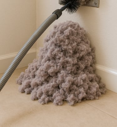 Dryer Vent Lint Removed With King Organic Clean, Dryer Vent Cleaning