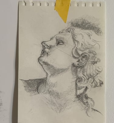 Andromeda Head Study, Charcoal Pencil, 2024