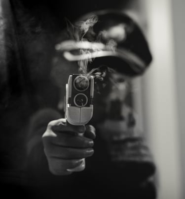 toy gun with smoke