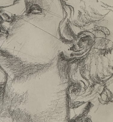 Andromeda Head Study, Charcoal Pencil, 2024