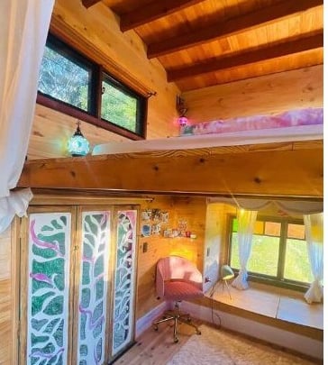 timber cabin interior