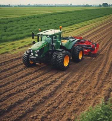 A close-up of a modern agricultural sensor device mounted on a tractor.