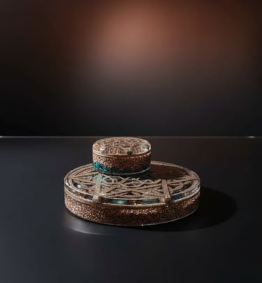 Na slici su prikazani Saffira uredjaj "Kolačić" i kvantna ploča "Hibrid qu"