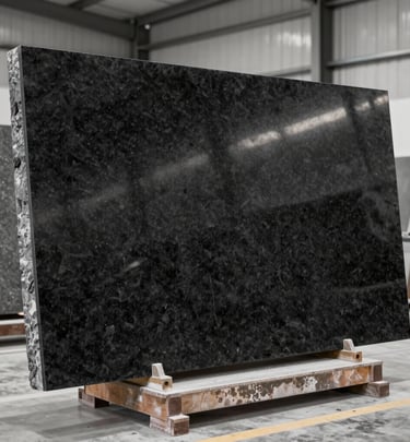 A panoramic view of a sprawling granite quarry in Salem with heavy machinery at work under a clear sky.