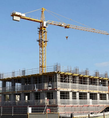 Modern smart building facade with glass and integrated automation systems