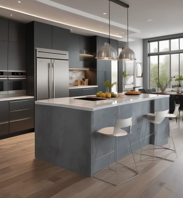 Modern kitchen renovation with sleek cabinets and impact windows letting in natural light