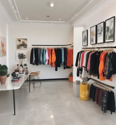 A stylish display of eco-friendly skincare products with minimalist packaging