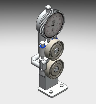 modele 3D dispositif pour mesurer l'épaisseur de filaments en PLA