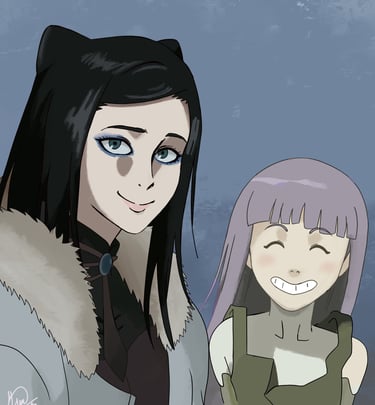 Re-L y Pino de Ergo Proxy, dibujo que hice después de terminar la serie