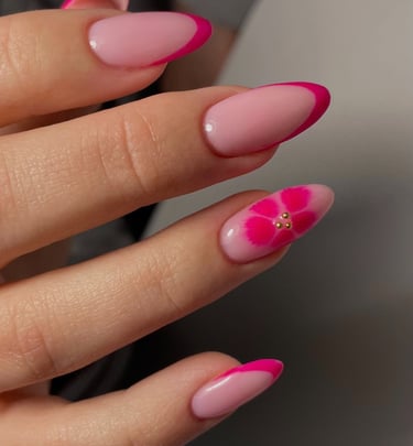 Gėlių temos manikiūras