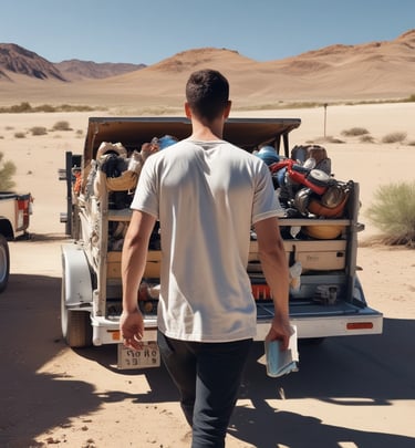 Friendly Junk Runners AZ crew smiling while sorting items for donation at a local charity