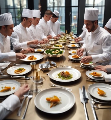 A beautifully set restaurant table featuring our stainless steel cutlery paired with fine china and glassware