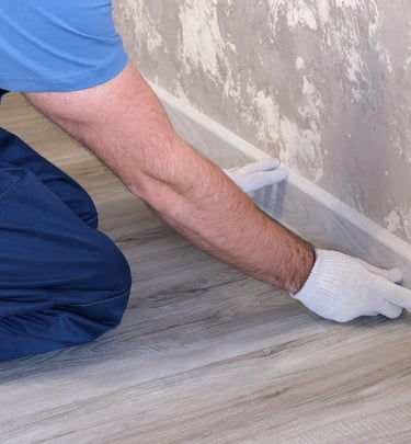 Different baseboard styles used in modern and traditional interiors.