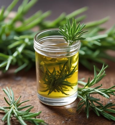 A serene workspace with natural skincare products and plants bathed in soft sunlight