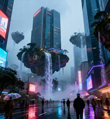 a man walking down a street in a city