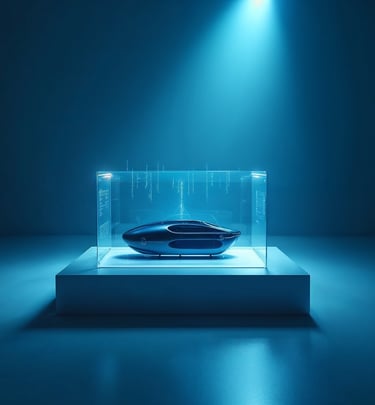 Futuristic AI product launch