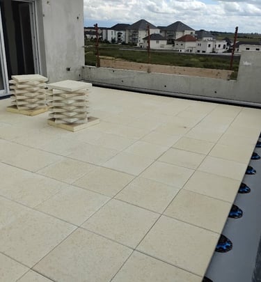 Terrasse, dalle sur plot