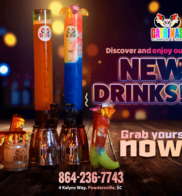 Imagen promocional de Catrinas Cocktails & Grill presentando su nuevo menú de bebidas coloridas