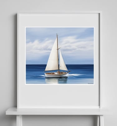 An artisan at work, carefully crafting a coastal keepsake in a sunlit studio.