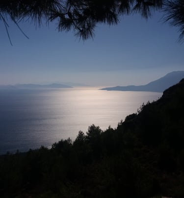 Uitzicht op de zee van Samos
