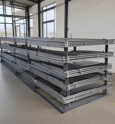 A collection of various steel profiles for industrial use.