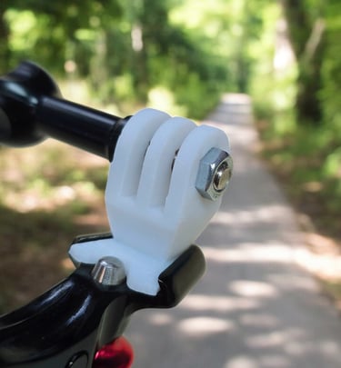 white single mount with gopro camera in woods